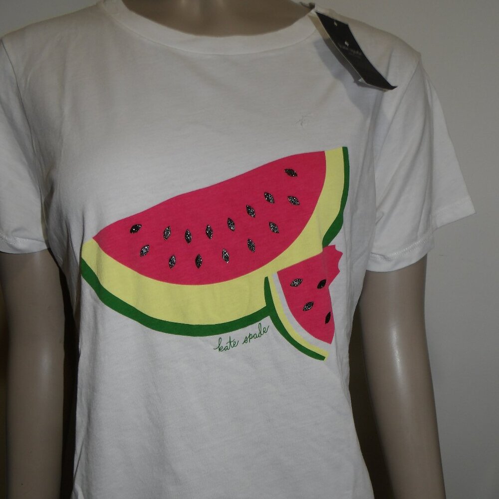 Kate Spade Watermelon Tee KC390 Soft 100% Cotton Short Sleeve Small